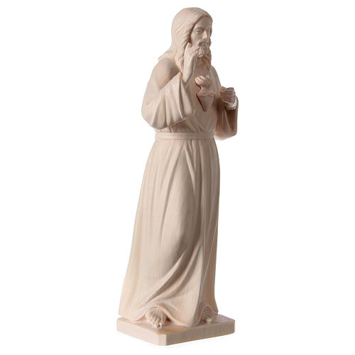 Statue en bois naturel Valgardena Sacré-Coeur de Jésus 4