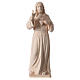 Statue natural wood Val Gardena Sacred Heart of Jesus s1