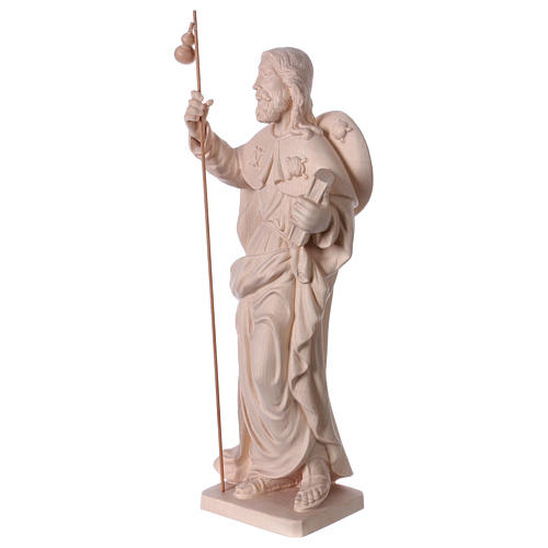 Statue Saint Jacopo en bois naturel Valgardena 3