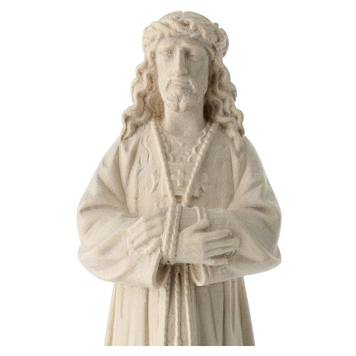 Statua di Gesù legno naturale della Val Gardena con decorazioni 2