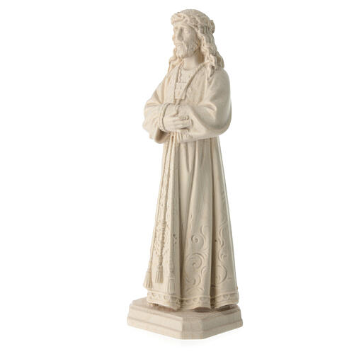 Statua di Gesù legno naturale della Val Gardena con decorazioni 3