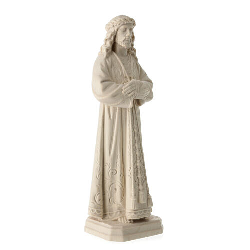 Statua di Gesù legno naturale della Val Gardena con decorazioni 5