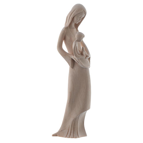 Madonna con bambino e colomba 25 cm legno naturale Valgardena 3