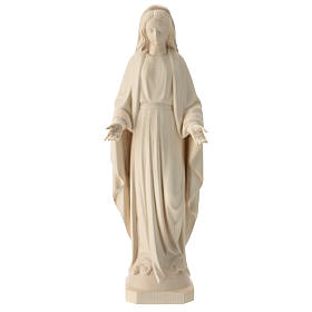 Estatua Virgen Inmaculada de madera natural de la Val Gardena