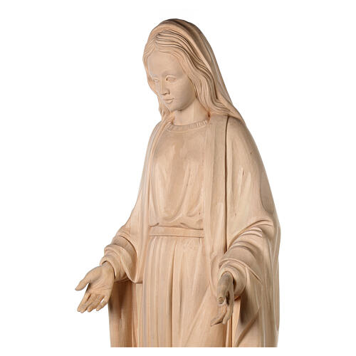 Estatua Virgen Inmaculada de madera natural de la Val Gardena 2