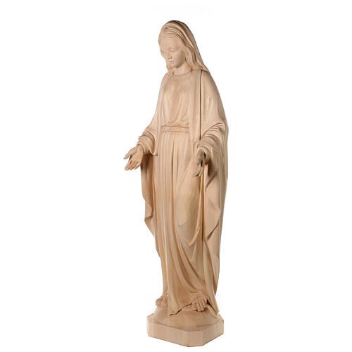 Estatua Virgen Inmaculada de madera natural de la Val Gardena 3