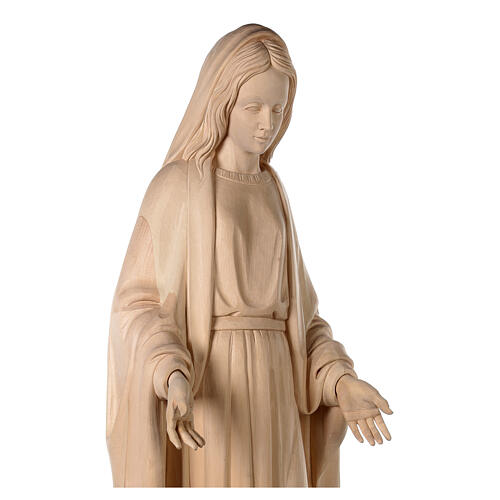 Estatua Virgen Inmaculada de madera natural de la Val Gardena 4
