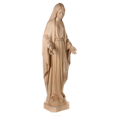 Estatua Virgen Inmaculada de madera natural de la Val Gardena 5