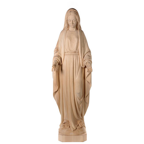 Immaculate Mary statue in natural Val Gardena wood 1