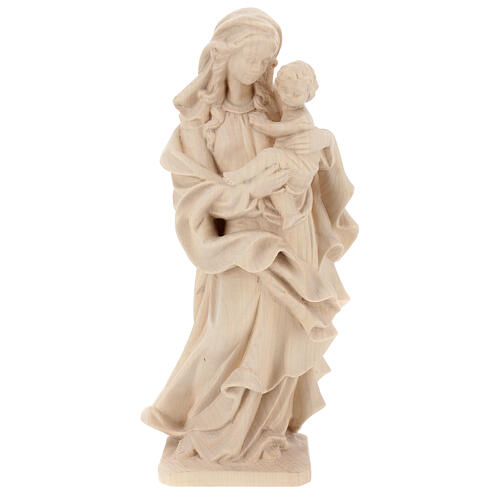 Estatua Virgen del Corazón de madera natural de la Val Gardena 1
