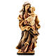 Statue Vierge du Coeur bois Valgardena nuances marron s1