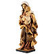 Statue Vierge du Coeur bois Valgardena nuances marron s3