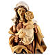 Statue Vierge du Coeur bois Valgardena nuances marron s4