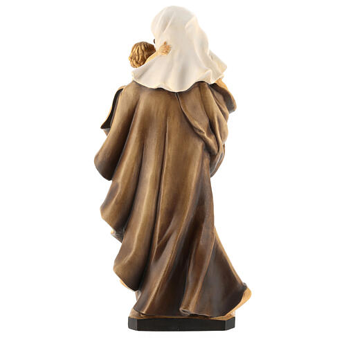 Statua Madonna del Cuore legno Valgardena diverse tonalità marrone 6