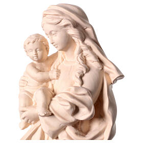 Estatua Virgen de la Reverencia de madera natural de la Val Gardena
