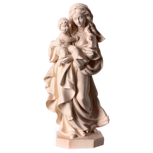 Estatua Virgen de la Reverencia de madera natural de la Val Gardena 1