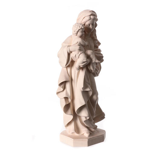 Statua Madonna Reverenza legno Valgardena naturale 5