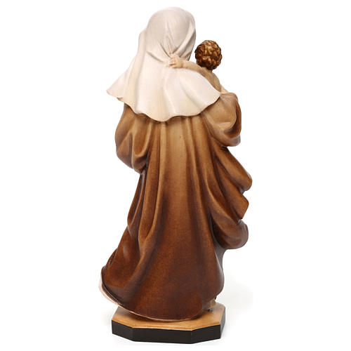 Virgen de la Reverencia de madera de la Val Gardena, acabado con diferentes matices de marrón 5