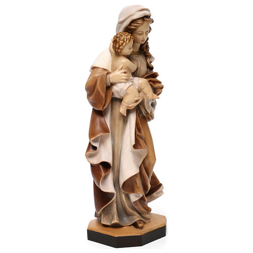 Statue Vierge de la Révérence bois Valgardena nuances marron 4
