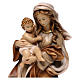 Statua Madonna Reverenza legno Valgardena diverse tonalità marrone s2