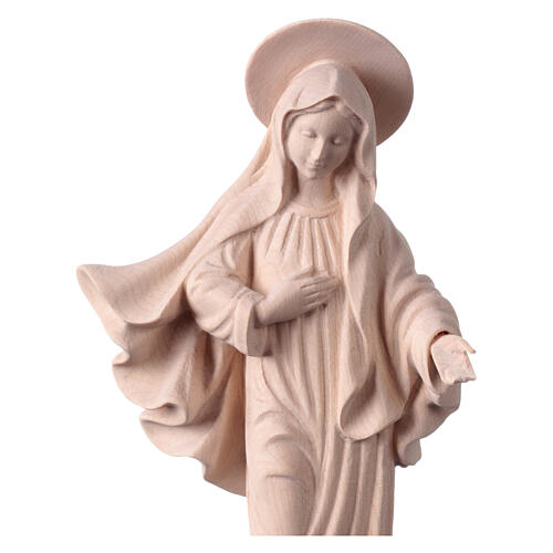 Statua Madonna Medjugorje legno Valgardena naturale 2