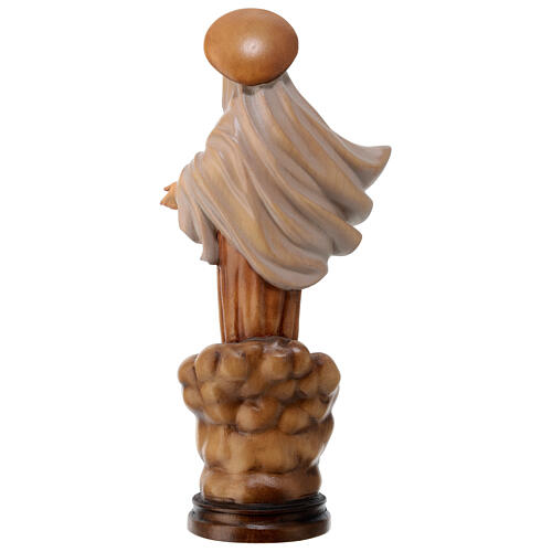Estatua de la Virgen de Medjugorje de madera de la Val Gardena, acabado con diferentes matices de marrón 6