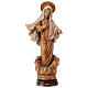 Estatua de la Virgen de Medjugorje de madera de la Val Gardena, acabado con diferentes matices de marrón s1
