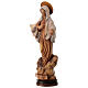 Estatua de la Virgen de Medjugorje de madera de la Val Gardena, acabado con diferentes matices de marrón s3