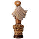 Estatua de la Virgen de Medjugorje de madera de la Val Gardena, acabado con diferentes matices de marrón s6