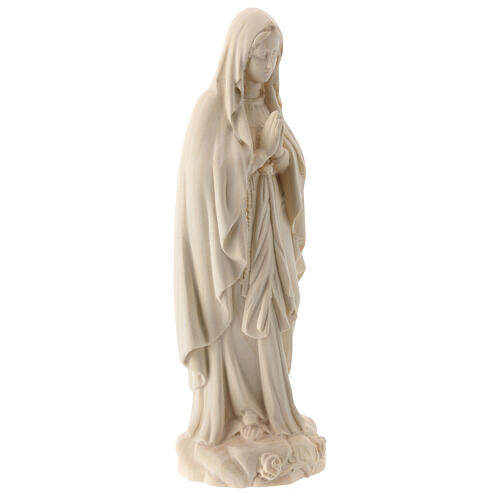 Virgen de Lourdes de madera natural de la Val Gardena 4