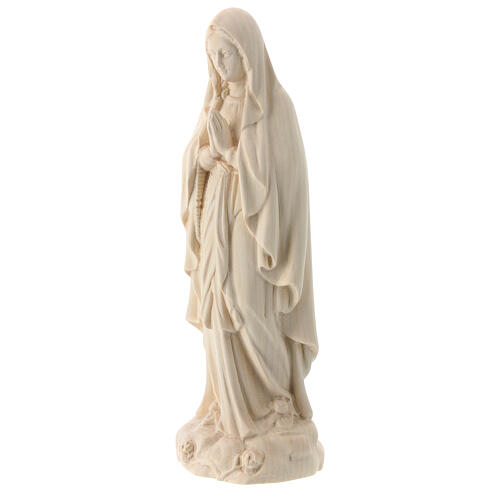 Statua Madonna Lourdes legno Valgardena naturale 3