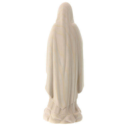 Statua Madonna Lourdes legno Valgardena naturale 5