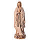 Estatua Virgen de Lourdes de madera de la Val Gardena, acabado con diferentes matices de marrón s1