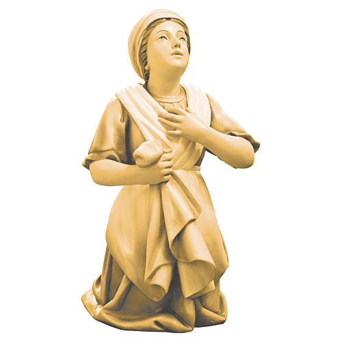 Saint Bernadette statue in maple wood, shades of brown 1
