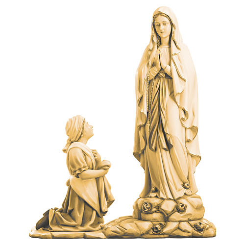 Saint Bernadette statue in maple wood, shades of brown 2