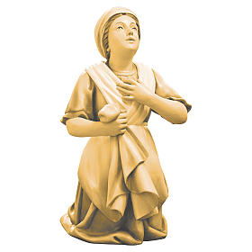Statua Bernadette legno acero diverse tonalità marrone