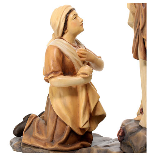 Our Lady of Lourdes and Bernadette in wood, shades of brown Val Gardena 4