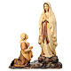 Our Lady of Lourdes and Bernadette in wood, shades of brown Val Gardena s1