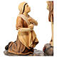Our Lady of Lourdes and Bernadette wooden statue in shades of brown Val Gardena s4