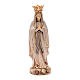 Statue Notre-Dame Lourdes avec couronne bois Valgardena nuances marron s1