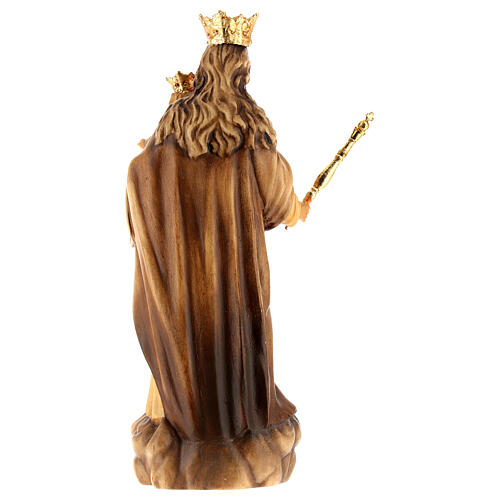 Mary Help of Christians Valgardena wood statue in shades of brown 5