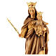Estatua María Auxiliadora de madera de la Val Gardena, acabado con diferentes matices de marrón s2