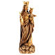 Estatua María Auxiliadora de madera de la Val Gardena, acabado con diferentes matices de marrón s4