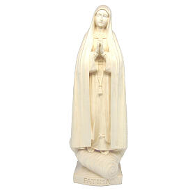 Statue Notre-Dame Fatima avec couronne bois Valgardena naturel