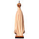 Our Lady of Fatima Valgardena wood statue with crown in shades of brown s6