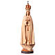 Statua Madonna Fatima con corona legno Valgardena diverse tonalità marrone s1