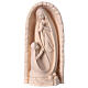 Our Lady of Lourdes and Bernadette in grotto, statue in natural maple wood s1