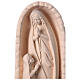 Our Lady of Lourdes and Bernadette in grotto, statue in natural maple wood s2