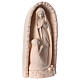 Our Lady of Lourdes and Bernadette in grotto, statue in natural maple wood s4