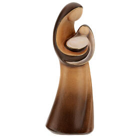 Our Lady, modern style wooden statues in shades of brown